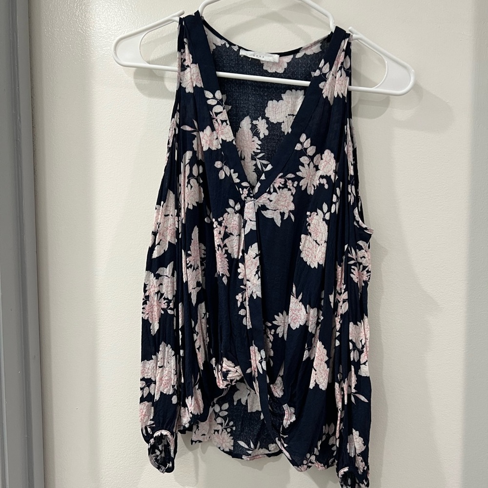 Floral cold shoulder top